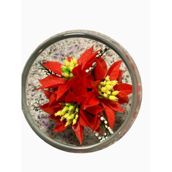 Flamboyant Brandy Poinsettia Floating Candle W/ Enchanting Flame Holiday Decor - Picture 8 of 11